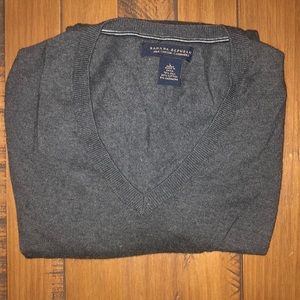 Long sleeve charcoal silk/cotton sweater